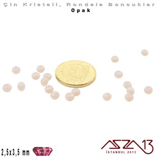 Opak - 2,5x3,5 mm - Krem - Kristal Rondela Boncuk / 150 Adet