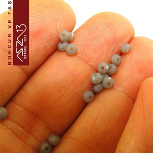 3x4 mm Kristal Yeşil-Gri Rondela Boncuk / Paket İçeriği 150 Adet