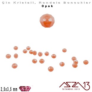 Opak - 2,5x3,5 mm - Amber - Kristal Rondela Boncuk / 150 Adet