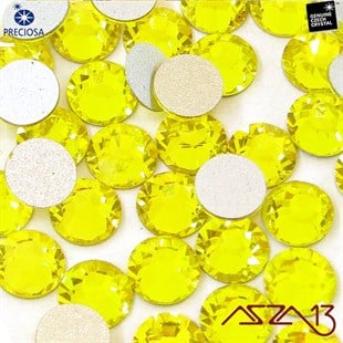 SS20 Chaton Rose (4,7 mm) Altı Düz Yapıştırma Citrine, Kristal Taş  / Paket İçeriği 36 Adet