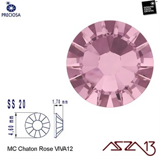 SS20 Chaton Rose (4,7 mm) Altı Düz Yapıştırma Light Amethyst, Kristal Taş  / Paket İçeriği 36 Adet
