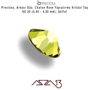 SS20 Chaton Rose (4,7 mm) Altı Düz Yapıştırma Citrine, Kristal Taş  / Paket İçeriği 36 Adet