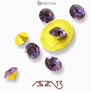 SS39 Optima (8,3 mm) Altı Sivri Purple Velvet Kristal Taş  / Paket İçeriği 9 Adet