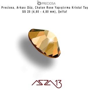 SS20 Chaton Rose (4,7 mm) Altı Düz Yapıştırma Topaz, Kristal Taş  / Paket İçeriği 36 Adet