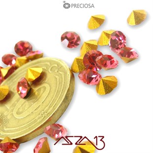 SS16 Optima (3,9 mm) Altı Sivri Rose, Kristal Taş  / Paket İçeriği 72 Adet