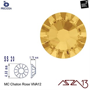 SS20 Chaton Rose (4,7 mm) Altı Düz Yapıştırma Colorado Topaz, Kristal Taş  / Paket İçeriği 36 Adet
