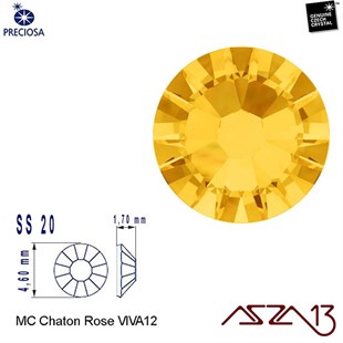 SS20 Chaton Rose (4,7 mm) Altı Düz Yapıştırma Topaz, Kristal Taş  / Paket İçeriği 36 Adet