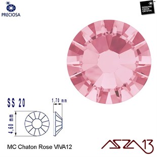 SS20 Chaton Rose (4,7 mm) Altı Düz Yapıştırma Light Rose, Kristal Taş  / Paket İçeriği 36 Adet