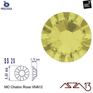 SS20 Chaton Rose (4,7 mm) Altı Düz Yapıştırma Jonquil, Kristal Taş  / Paket İçeriği 36 Adet