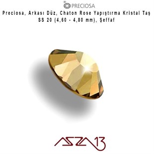 SS20 Chaton Rose (4,7 mm) Altı Düz Yapıştırma Colorado Topaz, Kristal Taş  / Paket İçeriği 36 Adet