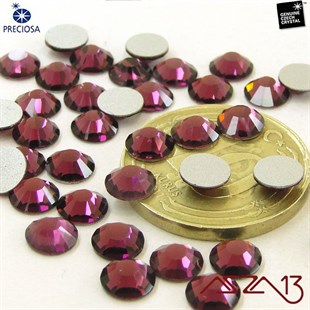 SS20 Chaton Rose (4,7 mm) Altı Düz Yapıştırma Light Burgundy, Kristal Taş  / Paket İçeriği 36 Adet