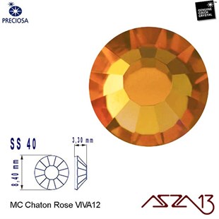 SS40 Chaton Rose (8,4 mm) Altı Düz Yapıştırma Venüs Kristal Taş  / Paket İçeriği 10 Adet