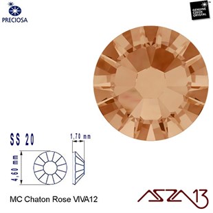 SS20 Chaton Rose (4,7 mm) Altı Düz Yapıştırma Light Peach, Kristal Taş  / Paket İçeriği 36 Adet