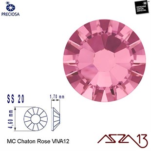 SS20 Chaton Rose (4,7 mm) Altı Düz Yapıştırma Light Burgundy, Kristal Taş  / Paket İçeriği 36 Adet