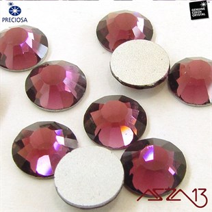 SS40 Chaton Rose (8,4 mm) Altı Düz Yapıştırma Amethyst Kristal Taş  / Paket İçeriği 10 Adet