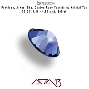 SS20 Chaton Rose (4,7 mm) Altı Düz Yapıştırma Sapphire, Kristal Taş  / Paket İçeriği 36 Adet