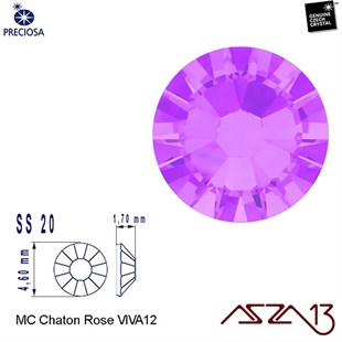 SS20 Chaton Rose (4,7 mm) Altı Düz Yapıştırma Violet, Kristal Taş  / Paket İçeriği 36 Adet