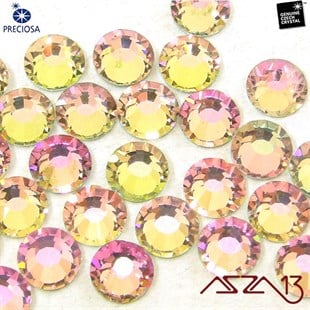 SS20 Chaton Rose (4,7 mm) Altı Düz Yapıştırma Light Rose AB Efektli Kristal Taş  / Paket İçeriği 36 Adet