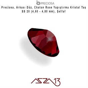 SS20 Chaton Rose (4,7 mm) Altı Düz Yapıştırma Siam, Kristal Taş  / Paket İçeriği 36 Adet