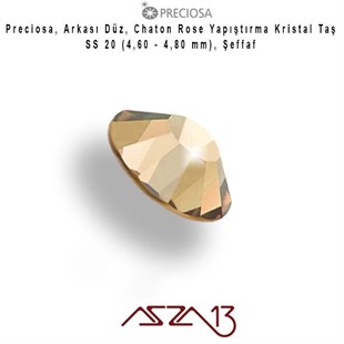 SS20 Chaton Rose (4,7 mm) Altı Düz Yapıştırma Light Peach, Kristal Taş  / Paket İçeriği 36 Adet