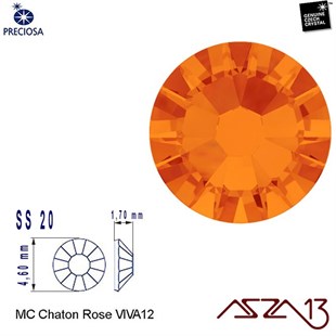 SS20 Chaton Rose (4,7 mm) Altı Düz Yapıştırma Sun, Kristal Taş  / Paket İçeriği 36 Adet