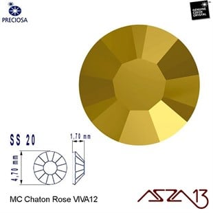 SS20 Chaton Rose (4,7 mm) Altı Düz Yapıştırma Aurum Kristal Taş  / Paket İçeriği 36 Adet
