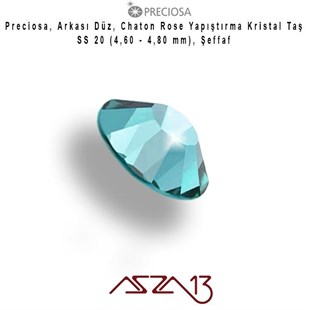 SS20 Chaton Rose (4,7 mm) Altı Düz Yapıştırma Bermuda Blue, Kristal Taş  / Paket İçeriği 36 Adet