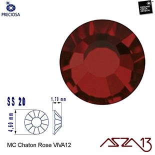 SS20 Chaton Rose (4,7 mm) Altı Düz Yapıştırma Siam, Kristal Taş  / Paket İçeriği 36 Adet