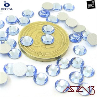 SS20 Chaton Rose (4,7 mm) Altı Düz Yapıştırma Light Sapphire, Kristal Taş  / Paket İçeriği 36 Adet