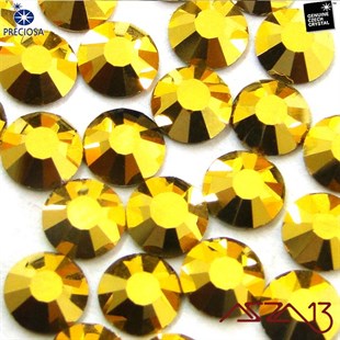 SS20 Chaton Rose (4,7 mm) Altı Düz Yapıştırma Aurum Kristal Taş  / Paket İçeriği 36 Adet