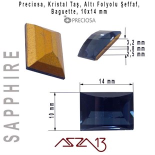 Safir 10x14 mm Baget Kristal Taş / Paket İçeriği 1 Adet