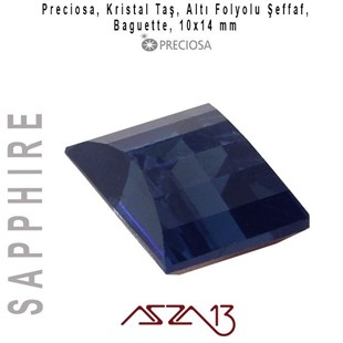 Safir 10x14 mm Baget Kristal Taş / Paket İçeriği 1 Adet