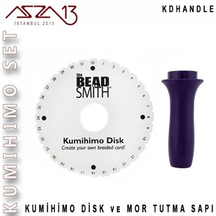 Kumihimo Disk (15,2/1 cm) ve Mor Tutma Sapı