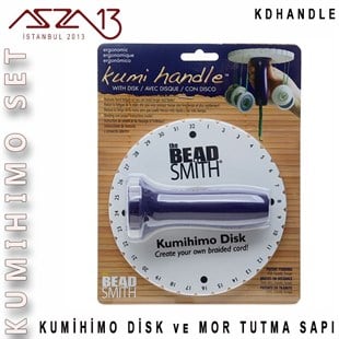 Kumihimo Disk (15,2/1 cm) ve Mor Tutma Sapı