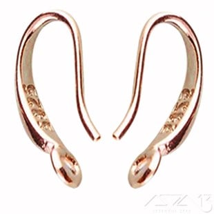Küpe Kancası / Rose Altın renk, Yassı Çengel / 17 mm / 1 Çift