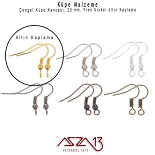 Altın Kaplamalı, Çengel Şekilli Küpe Kancası / Paket İçeriği 10 Çift