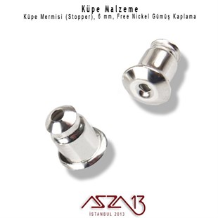 Gümüş Kaplamalı Pirinç Küpe Mermisi (Arkası) / Paket İçeriği 20 Adet