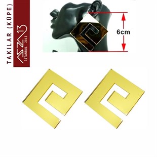 Altın Renkli Plexiglass Küpe