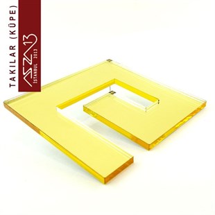Altın Renkli Plexiglass Küpe