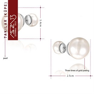Platinyum Beyaz İnci Küpe