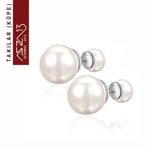 Platinyum Beyaz İnci Küpe