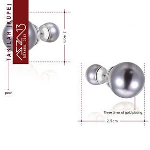 Platinyum Gri İnci Küpe