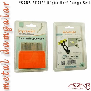 Sans Serif Font Büyük Harf Damga Seti, 2,5 mm