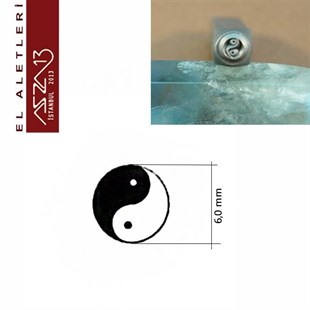 6 mm Ying Yang Figürlü Metal Damga