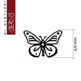 6 mm Kelebek Figürlü Metal Damga