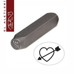 6 mm Ok ve Kalp Figürlü Metal Damga