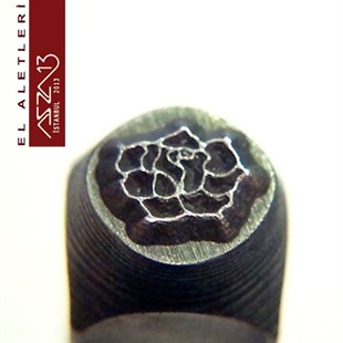 6 mm Gül Figürlü Metal Damga