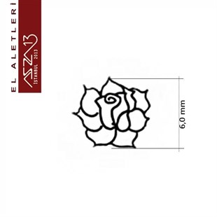 6 mm Gül Figürlü Metal Damga