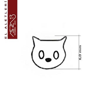 6 mm Kedi Figürlü Metal Damga