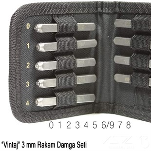 Damga Seti - Rakam - Vintaj - 3 mm
